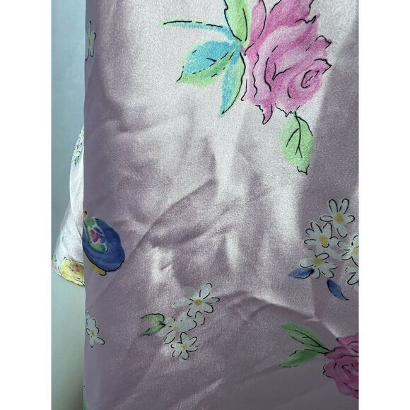 Secret Treasures Medium Pink Floral Sleeveless V-Neck Midi Nightgown Dress - Picture 7 of 8